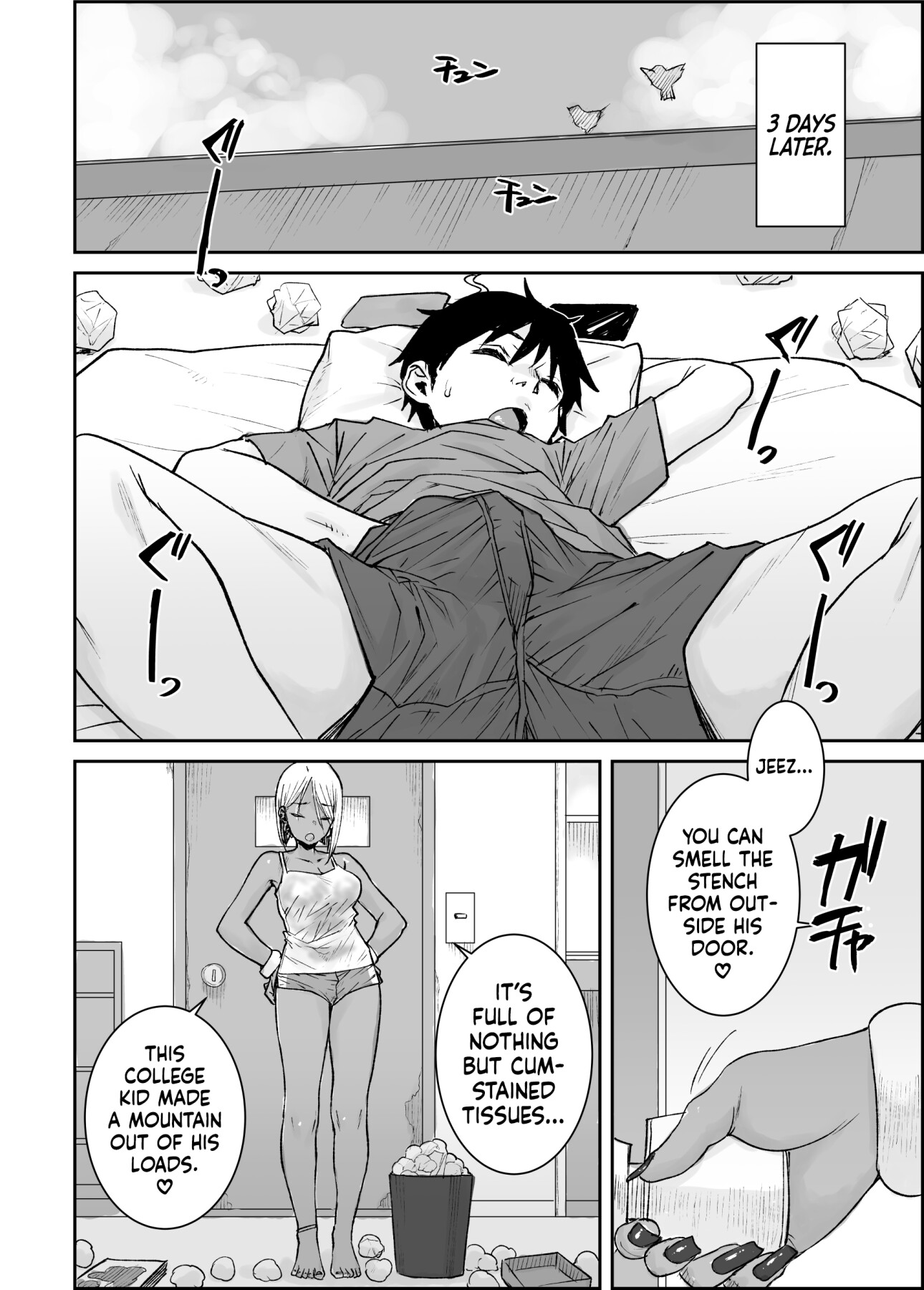 Hentai Manga Comic-I, Your Humble College Student, Busted Loads Into My 35 Y/O Dark-Skinned Gyaru Landlady While She Rode Me Cowgirl-Read-5